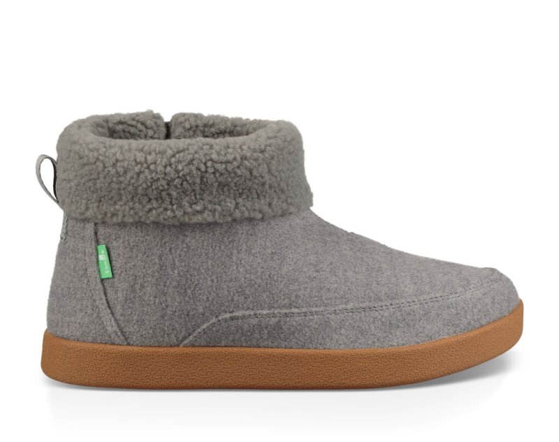 Sanuk Womens New Bootah Grey Boots | BHKYMT748